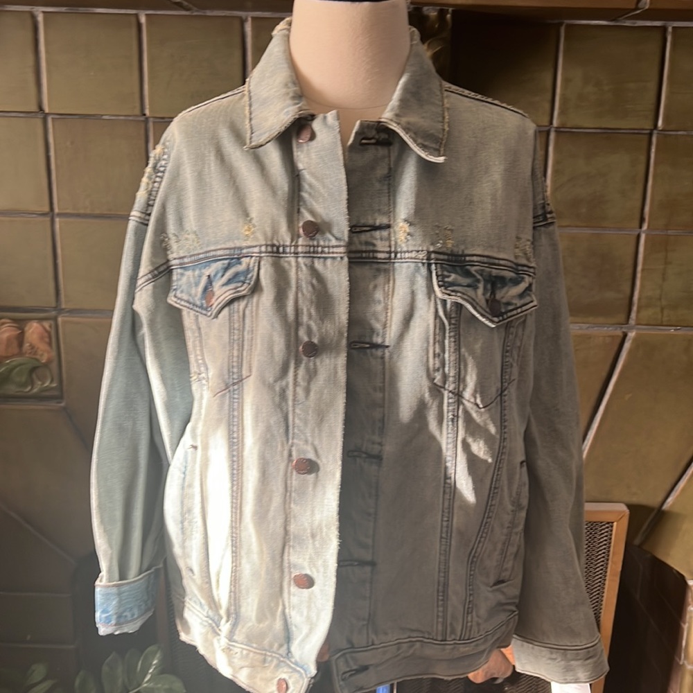 Free People Denim Oversized Jacket
